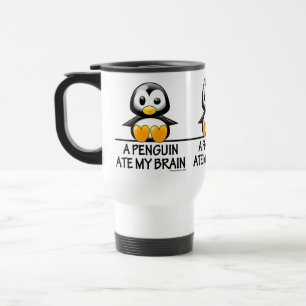 Funny Penguin Ate My Brain Graphic Reisebecher
