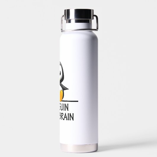 Funny Penguin Ate My Brain Trinkflasche (Rückseite)