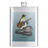 Funny Penguin Busking Flachmann (Vorderseite)