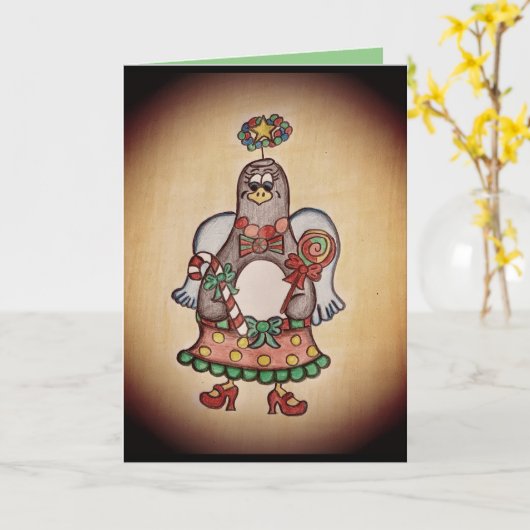 Funny Penguin Christmas Card Karte (Gelbe Blume)