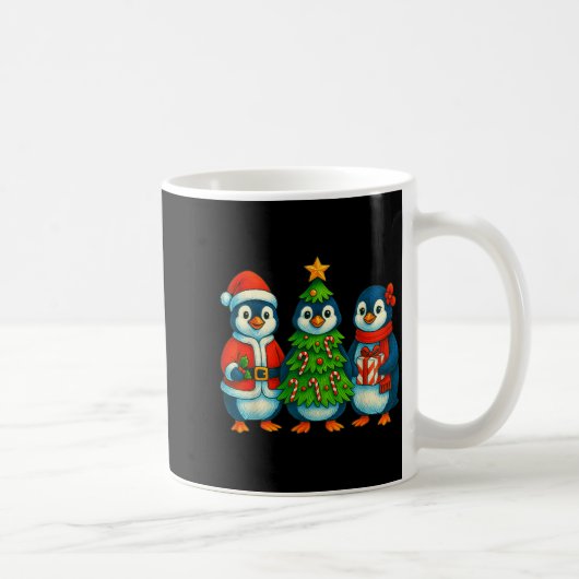 Funny Penguin Christmas Lights Penguin Cute Xmas H Kaffeetasse (Rechts)