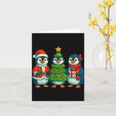 Funny Penguin Christmas Lights Penguin Cute Xmas H Karte (Gelbe Blume)