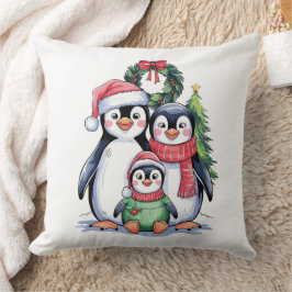 Funny Penguin Christmas Matching Familie Pajamas Kissen
