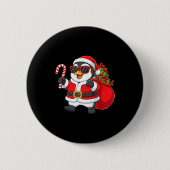 Funny Penguin Christmas Santa Outfit Xmas Boys Gir Button (Vorderseite)
