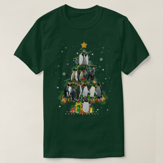 Funny Penguin Christmas Tree Loves Penguin Xmas T-Shirt (Design vorne)