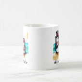Funny Penguin Couple Names Personalized Kaffeetasse (Mittel)