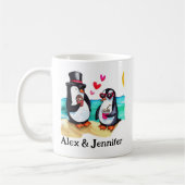 Funny Penguin Couple Names Personalized Kaffeetasse (Links)