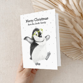 Funny Penguin Grußkarte Mit Foliendruck