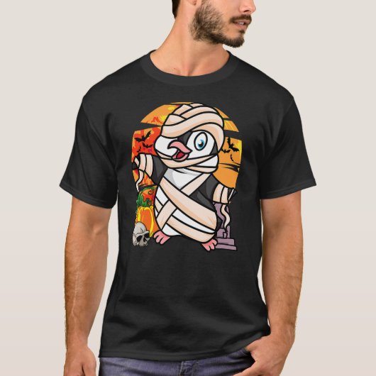 Funny Penguin Halloween Mummy Penguin T-Shirt (Vorderseite)