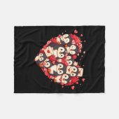 Funny Penguin Heart Valentine Penguin Womens Mens Fleecedecke (Vorderseite (Horizontal))