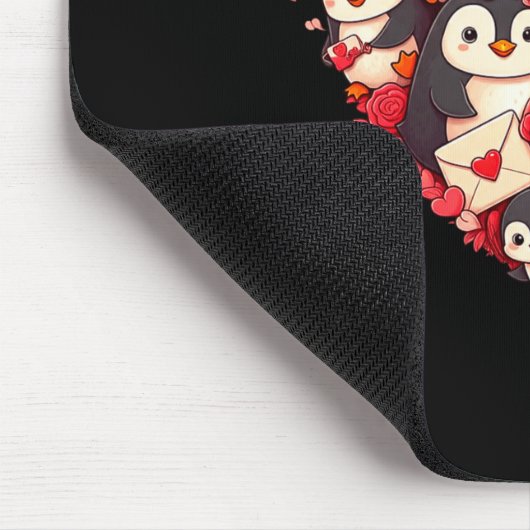 Funny Penguin Heart Valentine Penguin Womens Mens Mousepad (Ecke)