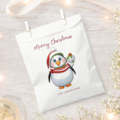 Funny Penguin Holding Ornament Frohe Weihnachten Geschenktütchen (Ausgeschnitten)
