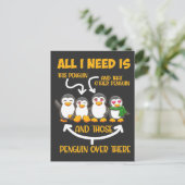 Funny Penguin Lover Ice Birds Enthusiast Postkarte (Stehend Vorderseite)
