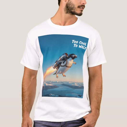 Funny Penguin mit Jetpack T - Shirt (Vorderseite)