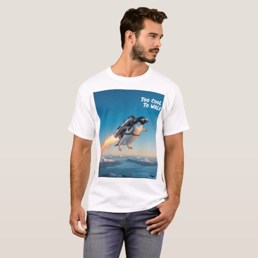 Funny Penguin mit Jetpack T - Shirt (Vorne ganz)