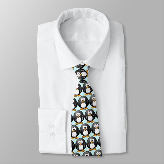 "Funny Penguin" Pattern Neck Tie Krawatte (Gebunden)