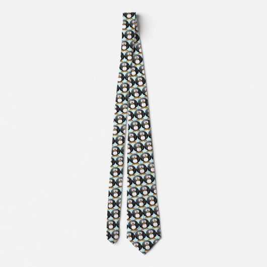 "Funny Penguin" Pattern Neck Tie  Krawatte (Rückseite)