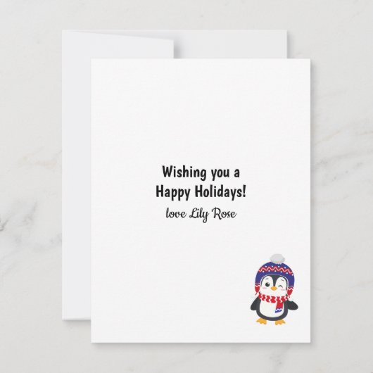 Funny Penguin Pun Snowflake Weihnachten (Rückseite)