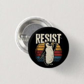Funny Penguin Resist Cool Penguins Residenz Button (Vorne & Hinten)