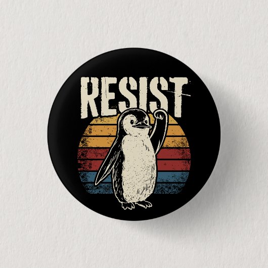 Funny Penguin Resist Cool Penguins Residenz Button (Vorderseite)