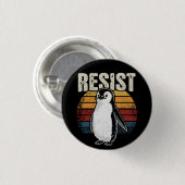 Funny Penguin Resist Cool Penguins Residenz Button (Vorne & Hinten)