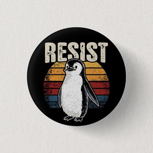 Funny Penguin Resist Cool Penguins Residenz Button (Vorderseite)