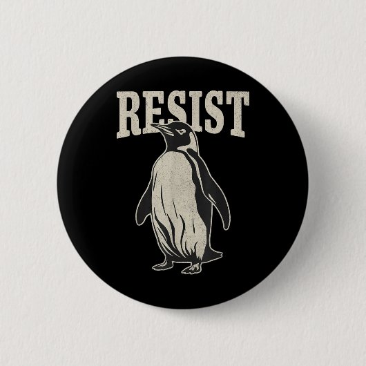 Funny Penguin Resist Cool Penguins Residenz Button (Vorderseite)
