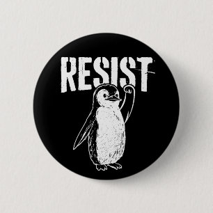 Funny Penguin Resist Cool Penguins Residenz Button
