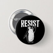 Funny Penguin Resist Cool Penguins Residenz Button (Vorne & Hinten)