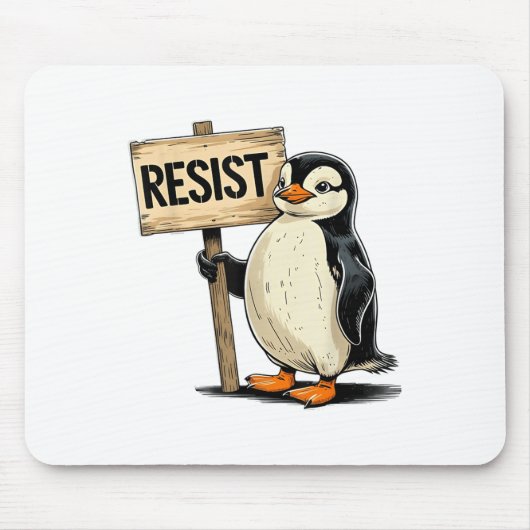 Funny Penguin Resist Cool Penguins Residenz Mousepad (Vorne)