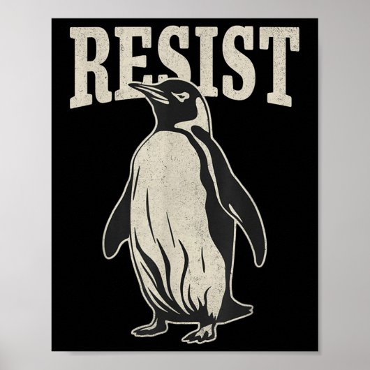 Funny Penguin Resist Cool Penguins Residenz Poster (Vorne)