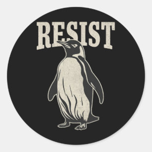 Funny Penguin Resist Cool Penguins Residenz Runder Aufkleber