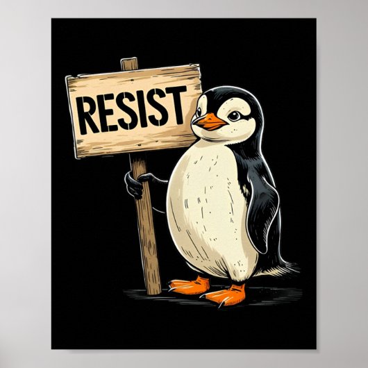 Funny Penguin Resist Coole Pinguine Residenz 1 Poster (Vorne)