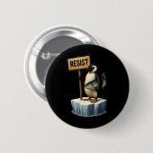 Funny Penguin Resist Coole Pinguine Residenz 2 Button (Vorne & Hinten)
