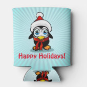 Funny Penguin Santa Claus Dosenkühler (Rückseite)