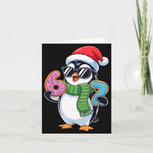 Funny Penguin Six Seven 67 Ice Cream Christmas Boy Karte (Vorderseite)