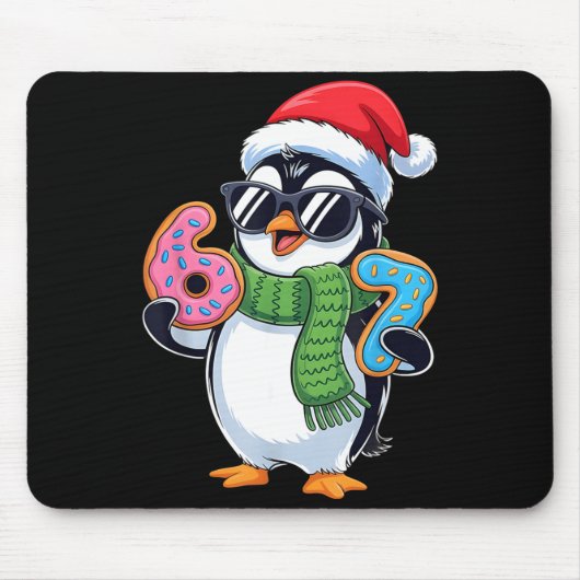 Funny Penguin Six Seven 67 Ice Cream Christmas Boy Mousepad (Vorne)