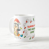 Funny Penguin Stuck in Lights Mug Kaffeetasse (Vorderseite Links)