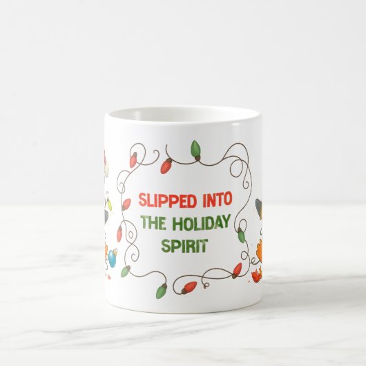 Funny Penguin Stuck in Lights Mug Kaffeetasse (Mittel)