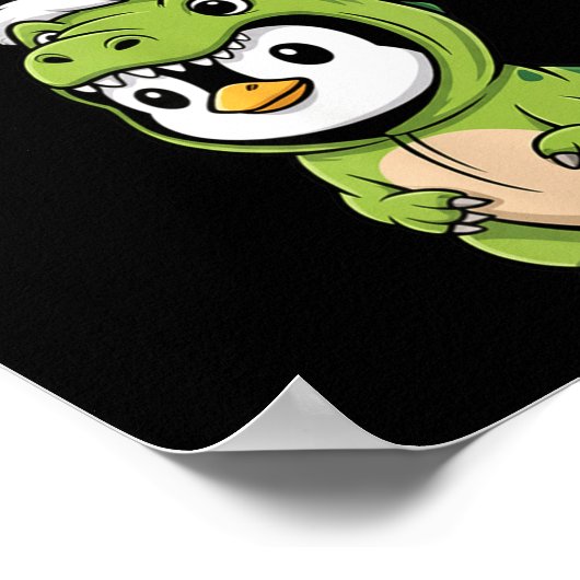 Funny Penguin T-rex Costume Christmas Kids Boys  Poster (Ecke)