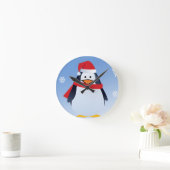Funny Penguin Weihnachten Weihnachten Runde Wanduhr (Zuhause)