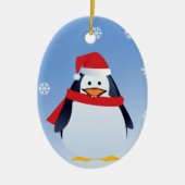 Funny Penguin Weihnachten Weihnachtsmann Ornament (Vorne)