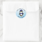 Funny Penguin Weihnachtsgeschenk-Tag Runder Aufkleber (Tasche)