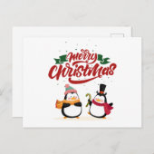 Funny Penguin Weihnachtskarte, Frohe Weihnachten (Vorne/Hinten)