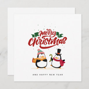 Funny Penguin Weihnachtskarte, Frohe Weihnachten