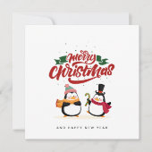 Funny Penguin Weihnachtskarte, Frohe Weihnachten (Vorderseite)