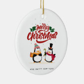 Funny Penguin Weihnachtskarte, Frohe Weihnachten Keramik Ornament (Rechts)
