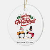 Funny Penguin Weihnachtskarte, Frohe Weihnachten Keramik Ornament (Links)