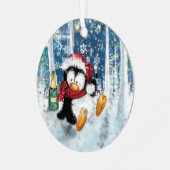 Funny Penguin Weihnachtsschmuck (Vorderseite links)