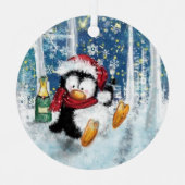 Funny Penguin Weihnachtsschmuck (Vorderseite)